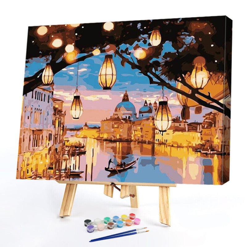 Venice Night View Oil Painting By Numbers Canvas Picture Set Kit No Frame