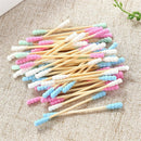 Tool Double Heads Cotton Swabs Bamboo Wood Nose Ears Cleaning Buds Sticks