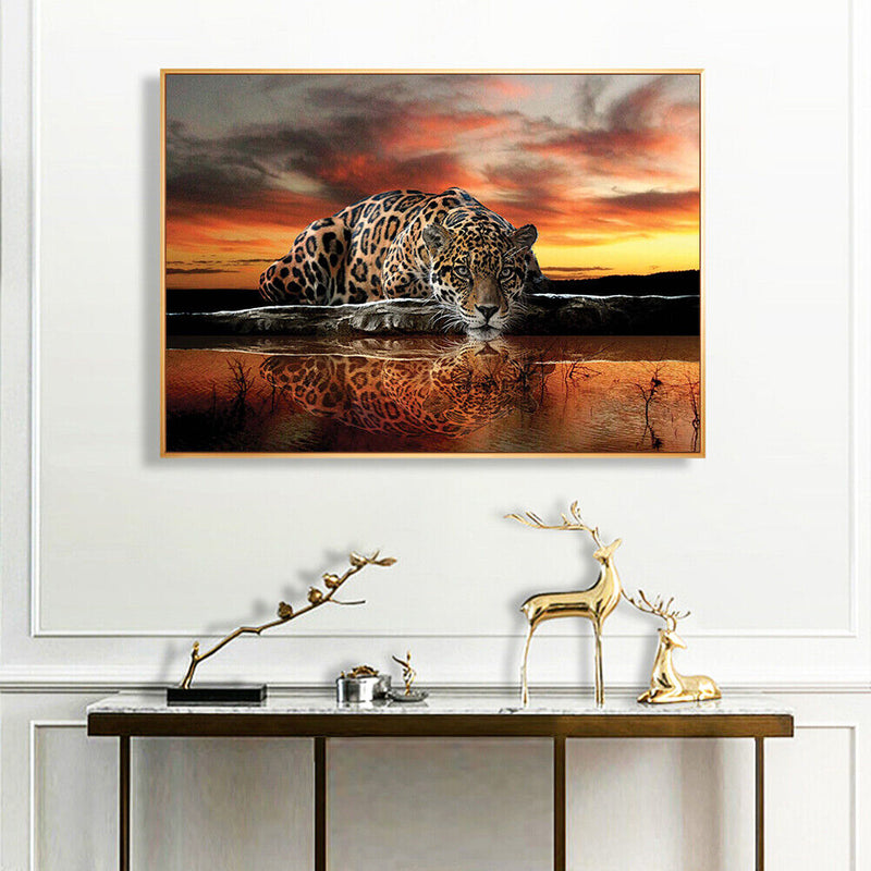 Leopard Oil Paint By Numbers Set Canvas Drawing DIY Coloring Picture Kits