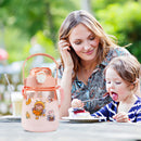 Bear Water Bottle with Straw - Leakproof & Portable Kids Bottles (Pink)