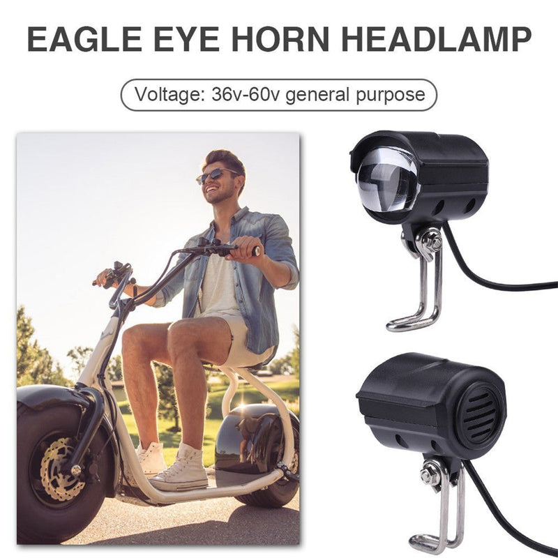 With Horn Electric Scooter Headlight Handlebar Lamp Front Light E-bike Light