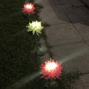 2pcs LED Solar Light Chrysanthemum Lawn Stake Lamps Garden Decor (Pink)