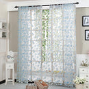2pcs Curtain Living Room Bedroom Home Door Window Curtain (Light Blue)