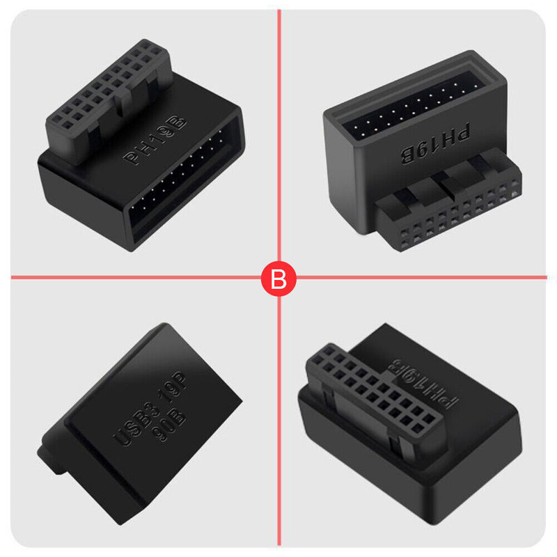USB 3.0 19P 20P Header Adapter Plug Converter for Computer Motherboard (B)