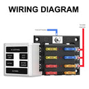 12-32V 6 Way Car Boat Fuse Holder Box with Plastic Cover Marine Blade Fuse Case