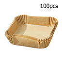 100x Air Fryer Parchment Liners Non-Stick Baking Oil Paper Oven Mat (Brown)