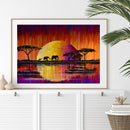 5D DIY Diamond Painting Kits Full Round Drill Moon Elephant Family Mosaic Craft