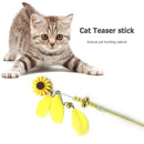 Feather Bell Daisy Chaser Wand Funny Kitten Cat Teaser Rod Interactive Stic