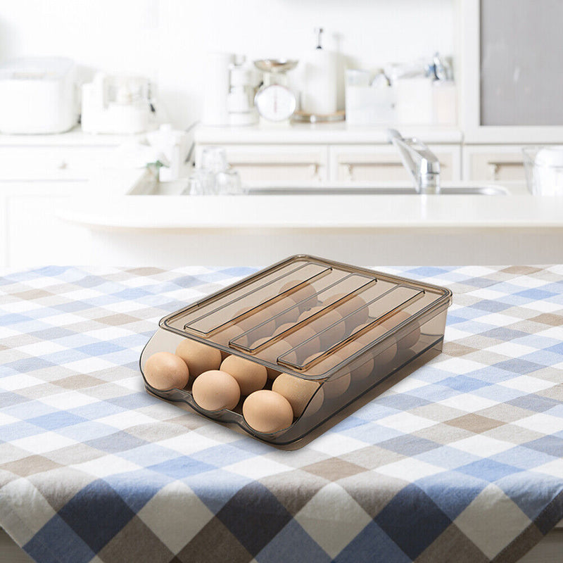 Household Egg Storage Box Drawer Fresh Refrigerator Egg Tray Holder (A) Newly