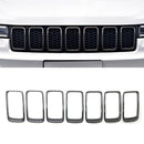 7pcs/set Gloss Black ABS Plastic Grill Rings for JEEP Grand Cherokee 2014-2016