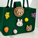 Kids Felt Handbag Totes Cute Cartoon Children Fabric Top-Handle Shoulder Bags
