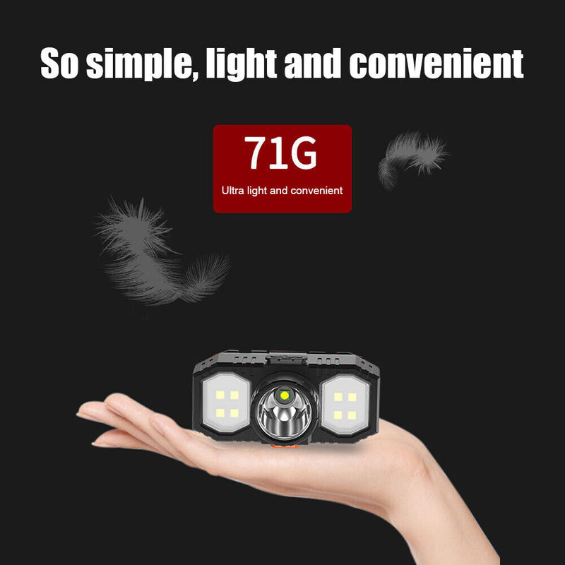 Waterproof LED Headlight USB Rechargeable XPE COB Fishing Headlamp Torch Newly