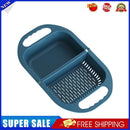 Foldable Drain Basket Fruit Vegetable Kitchen Washing Sink Strainer (Blue)