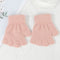 Warm Fingerless Mittens Half Finger Gloves Imitation Mink Hair Plush Knitted