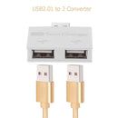 USB 2.0 Male to Twin Charger Dual 2 Port USB Splitter Hub Adapter Converter