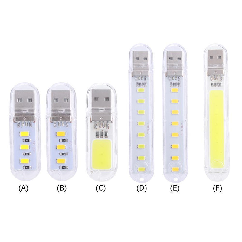 Mini Portable USB Book Light Bright Reading Lamp for PC Laptop (White 8LED)