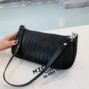 Alligator Pattern Party Wristlet Clutch PU Underarm Bag for Women Shoulder Purse