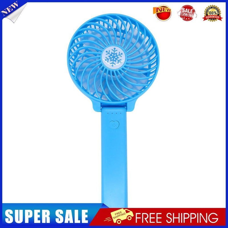 Folding Handheld Desktop Summer Cooling Fan for Travel Office Dorm (Blue)