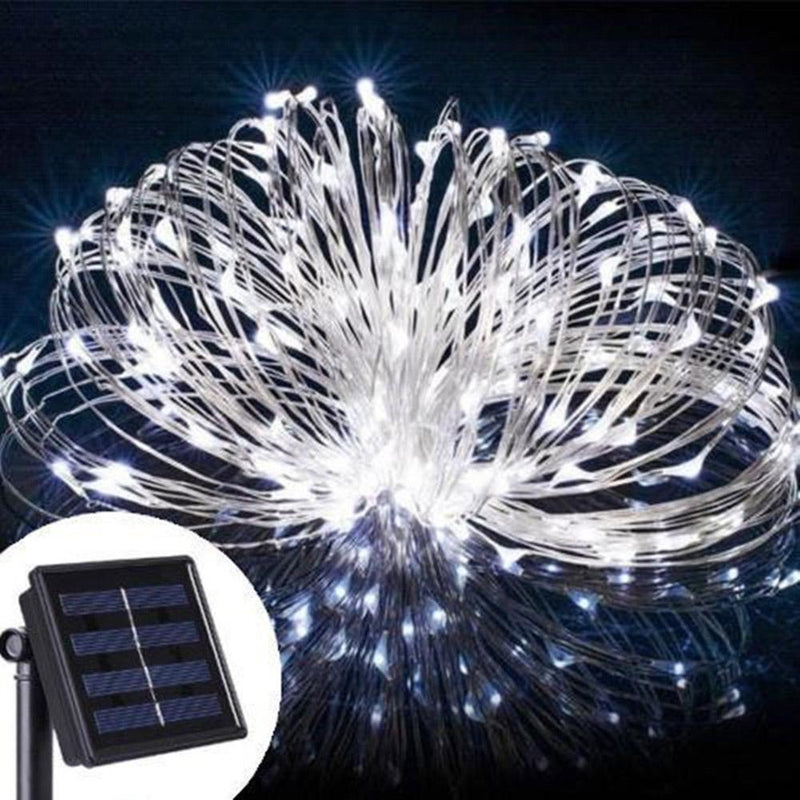 200 LED 22m Solar Copper Wire String Lamp Garden Decorative Light (White) Newly