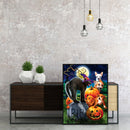 Frameless Oil Paint By Numbers DIY Halloween Dog Cat Picture Craft for Home