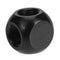 G1/4 Inner Thread 4 Way Water Tube Connector Ball Shaped Adapter(Black) Newly