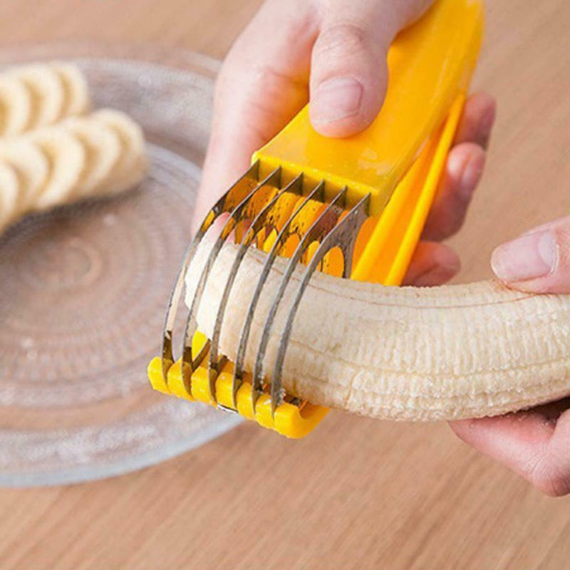 Banana Slicer Fruit Cutter Kitchen Gadget Banana Slicer Steel Fruit I8L4