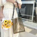 Women Transparent Handbag Summer Jelly Color Portable Large Capacity Beach Totes
