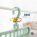 Clothes Wardrobe Hanger Hook Clothing Hanging Rack Shelf Organizer (Green)