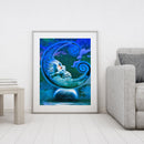 11CT Printed Full Cross Stitch DIY Moon Sky Hand Painting Living Room Decoration