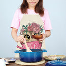 Coffee Owl Printed Kitchen Cotton Linen Apron Cooking Baking Bibs Tools
