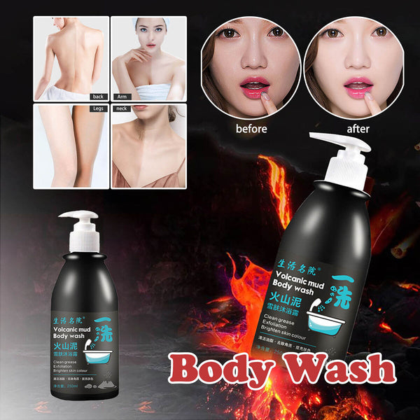 250ml Volcanic Mud Whitening Body Wash-Lon-lasting Mild Deep Cleansing Body Wash