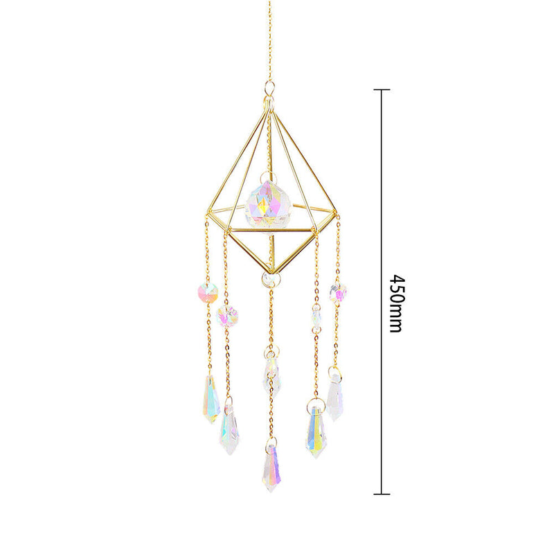 Crystal Windchimes Ornament Lighting Ball Home Hanging Pendant Decor (E) Newly