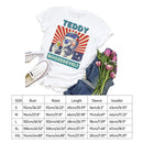 Independence Day Print Teddy Letter Tea T-Shirt (White S)