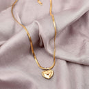 Clavicle Chain Titanium Steel Women Necklace Pendant Love Heart Stainless Steel