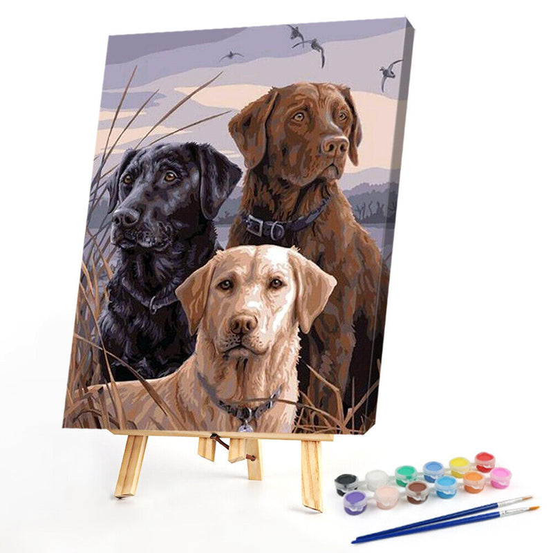 DIY Paint By Number Kit Dog Animal Series No Frame for Home Decoration Art