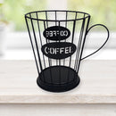 Coffee Cup Shape Retro Coffee Capsule Storage Basket for Home Cafe (Black) Newly