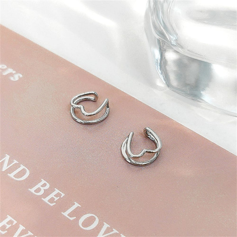 Earrings Geometric Heart Clip Earrings C-shape Ear Clip Aesthetic Jewelry