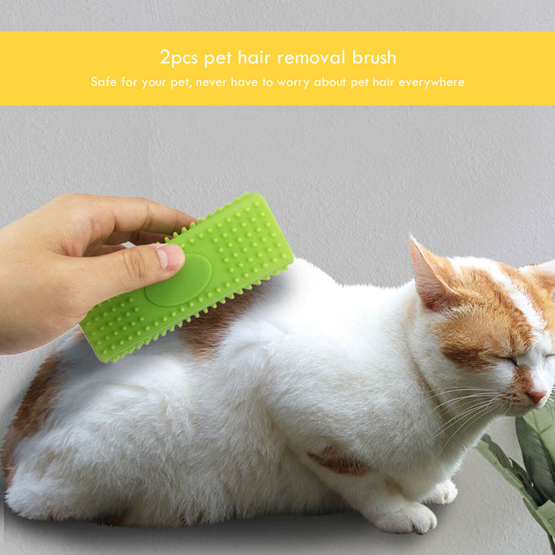 2pcs Pet Hair Remover Brush Hollow Plastic Cat Hair Carpet Cleaning Brush Newly