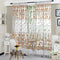 4pcs Peony Curtain Living Room Bedroom Home Door Window Curtain (Coffee)