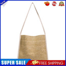 Women Beach Handbags Large Capacity Shoulder Straw Leather Totes (White)