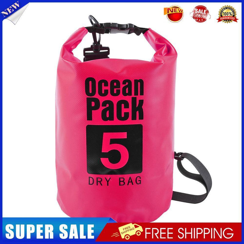 Waterproof Dry Bag Pack Sack Swimming Kayaking River Trekking (5L Pink)