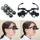 10X/15X/20X/25X Lens Observation Head Wearing Magnifier Glasses Magnifiers with LED