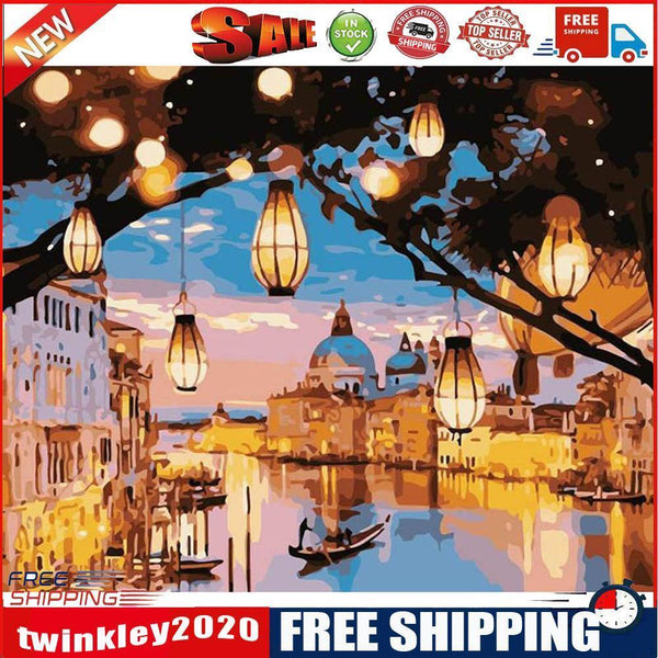 Venice Night View Oil Painting By Numbers Canvas Picture Set Kit No Frame
