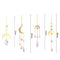4pcs Hanging Crystal Light Catcher Metal Moon Sun Garden Wall Wind Chime Newly