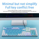 Mechanical 104 Keys Gaming Keyboards USB Wired (Red Axis Blue+White)