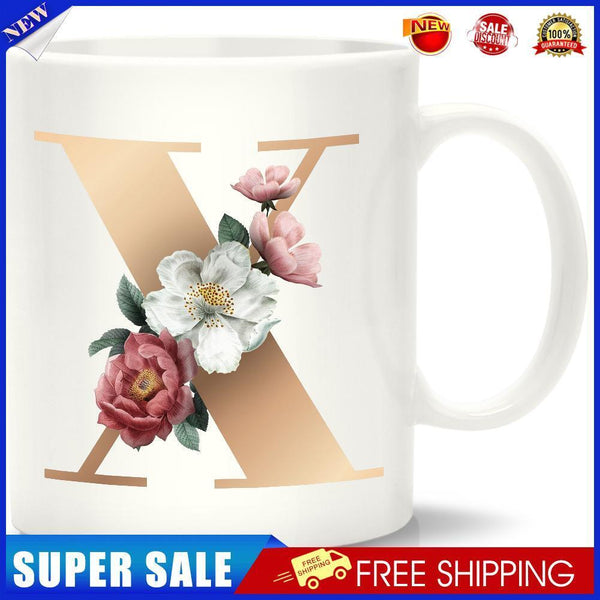 Unique Creative Ceramic Coffee Mugs with Alphabet X for Home Office Decors