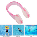 Soft Silicone Swimming Earplugs Nose Clip Diving Surfing Nose Clips (Pink) Newly