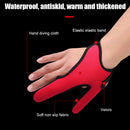Fishing Gloves Protector Two Finger Anti-cut Outdoor Tackle Gloves (Red) Newly