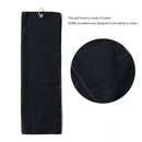 Golf Towel Sports Running Yoga Cleaning Towels with Buckle Clip (Black) Newly