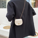 Fashion Stone Pattern PU Crossbody Bag Casual Women Chain Mini Saddle Handbags